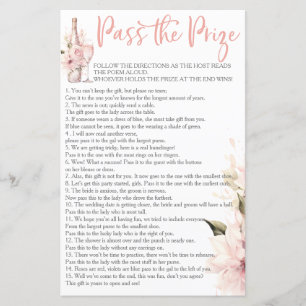 Papier Jeu de Fête de Mariage Petals Prosecco Passe le Pr