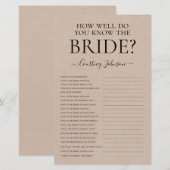 Papier Jeu de Fête de Mariage Rustique (Devant / Derrière)