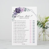 Papier Jeu de Fête des mariées à fleurs florales de prune (Debout devant)