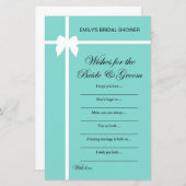 Papier Jeu de Fête des mariées Aqua et Ribbon IMPRIMÉ (Devant / Derrière)