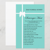 Papier Jeu de Fête des mariées Aqua et Ribbon IMPRIMÉ (Devant / Derrière)