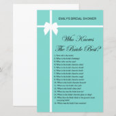 Papier Jeu de Fête des mariées Aqua et Ribbon IMPRIMÉ (Devant / Derrière)