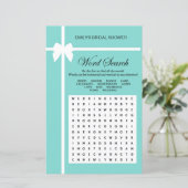 Papier Jeu de Fête des mariées Aqua et Ribbon IMPRIMÉ (Debout devant)