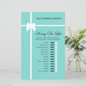 Papier Jeu de Fête des mariées Aqua et Ribbon IMPRIMÉ (Debout devant)