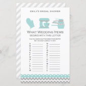 Papier Jeu de Fête des mariées Aqua Kitchen IMPRIMÉ (Devant / Derrière)