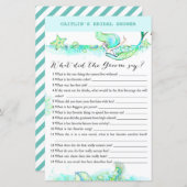 Papier Jeu de Fête des mariées Aqua Mermaid (Devant / Derrière)