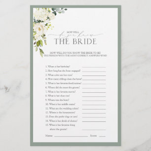 Papier Jeu de Fête des mariées blanc gris vert