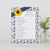 Papier Jeu de Fête des mariées bleu de la marine de tourn (Debout devant)