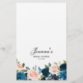 Papier Jeu de Fête des mariées Blush NavyBlue (Dos)