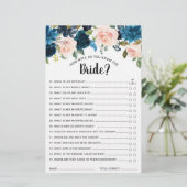 Papier Jeu de Fête des mariées Blush NavyBlue (Debout devant)