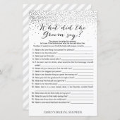 Papier Jeu de Fête des mariées Confetti Argent IMPRIMÉ (Devant / Derrière)