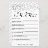 Papier Jeu de Fête des mariées Confetti Argent IMPRIMÉ (Devant / Derrière)