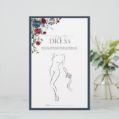 Papier Jeu de Fête des mariées d'aquarelle bleu marine (Debout devant)