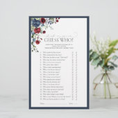 Papier Jeu de Fête des mariées d'aquarelle bleu marine (Debout devant)