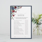 Papier Jeu de Fête des mariées d'aquarelle bleu marine (Debout devant)