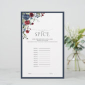 Papier Jeu de Fête des mariées d'aquarelle bleu marine (Debout devant)