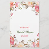 Papier Jeu de Fête des mariées d'aquarelle douce et floue (Dos)