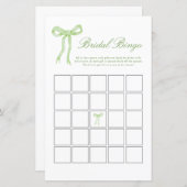 Papier Jeu de Fête des mariées de bingo de la poule verte (Devant / Derrière)