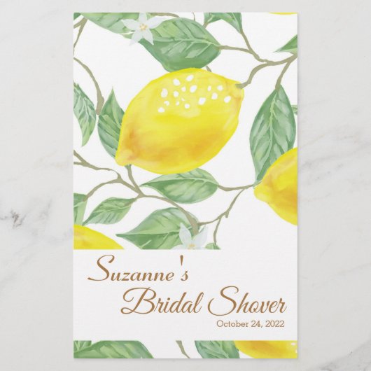 Papier Jeu de Fête des mariées de citron vert jaune moder (Dos)