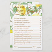 Papier Jeu de Fête des mariées de citron vert jaune moder (Devant / Derrière)