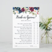 Papier Jeu de Fête des mariées de couleur bleu bleu marin (Debout devant)