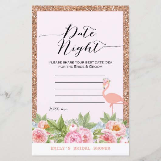Papier Jeu de Fête des mariées de Flamant rose rose Gold (Devant)