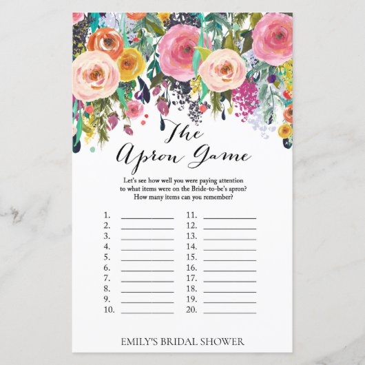 Papier Jeu de Fête des mariées de jardin IMPRIMÉ (Devant)