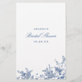 Papier Jeu de Fête des mariées de Jardin Victorian Blue (Dos)