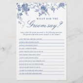 Papier Jeu de Fête des mariées de Jardin Victorian Blue (Devant)