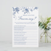 Papier Jeu de Fête des mariées de Jardin Victorian Blue (Debout devant)