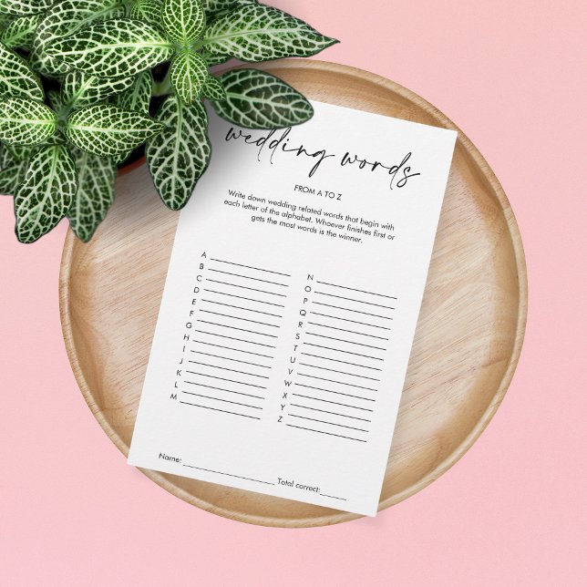 Papier Jeu de Fête des mariées de mots Mariages simples (Créateur téléchargé)