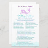 Papier Jeu de Fête des mariées de sirène imprimé, Wedding (Devant / Derrière)