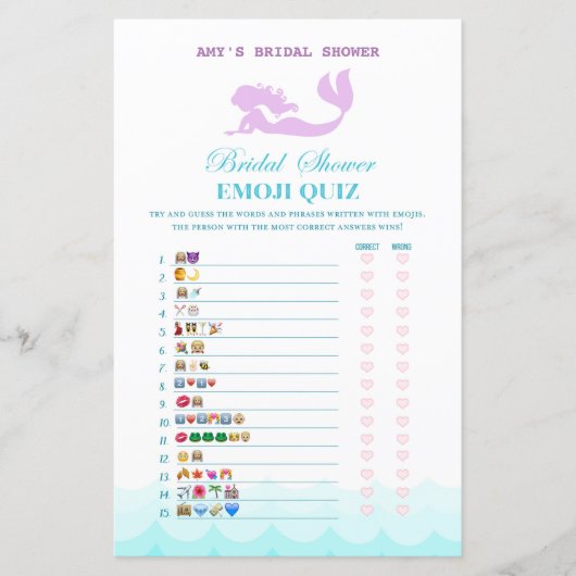 Papier Jeu de Fête des mariées de sirène imprimé, Wedding (Devant)