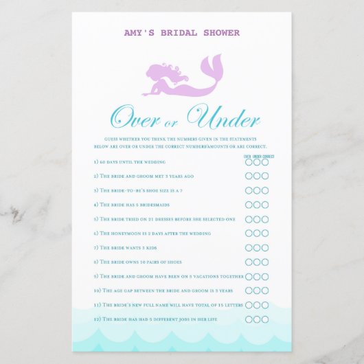 Papier Jeu de Fête des mariées de sirène imprimé, Wedding (Devant)