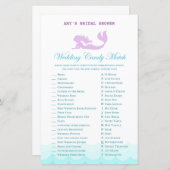 Papier Jeu de Fête des mariées de sirène imprimé, Wedding (Devant / Derrière)