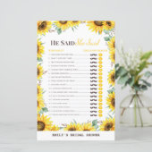 Papier Jeu de Fête des mariées de tournesol printanier IM (Debout devant)