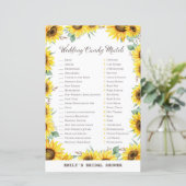 Papier Jeu de Fête des mariées de tournesol printanier IM (Debout devant)