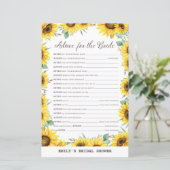 Papier Jeu de Fête des mariées de tournesol printanier IM (Debout devant)