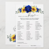 Papier Jeu de Fête des mariées de tournesol Royal Blue Ru (Devant / Derrière)