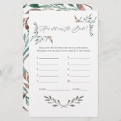 Papier Jeu de Fête des mariées d'hiver rustique verdure (Devant / Derrière)