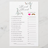 Papier Jeu de Fête des mariées d'hiver rustique verdure (Devant)