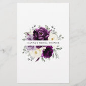 Papier Jeu de Fête des mariées d'ivoire de prune pourpre  (Dos)