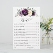 Papier Jeu de Fête des mariées d'ivoire de prune pourpre  (Debout devant)