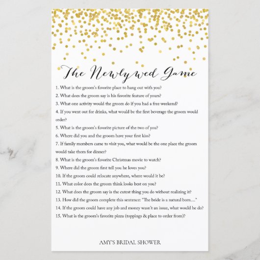 Papier Jeu de Fête des mariées d'or - Jeu nouveau (Devant)