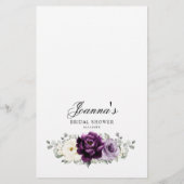 Papier Jeu de Fête des mariées Eggplant Purple Plum Ivory (Dos)