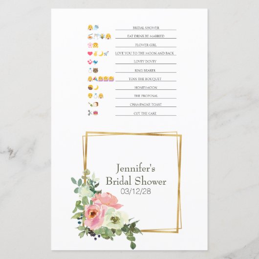 Papier Jeu de Fête des mariées Emoji Pictionary Eggshell  (Dos)