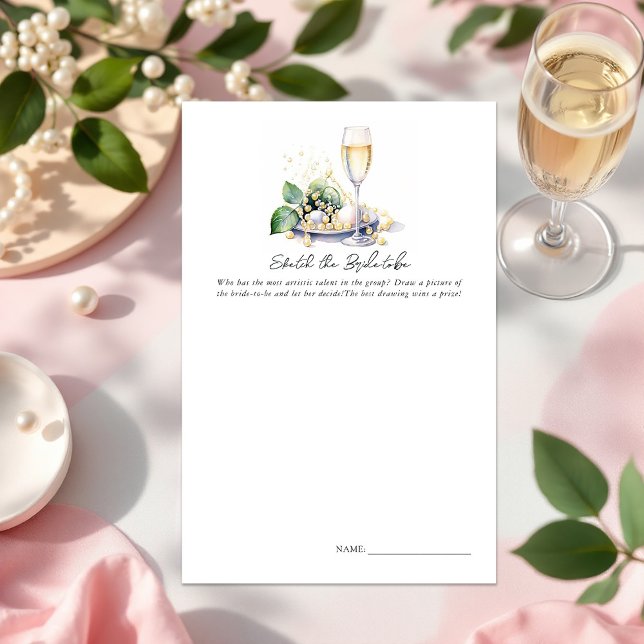 Papier Jeu de Fête des mariées "Esquisse la mariée à deve ("Sketch the Bride-to-Be" Bridal Shower Game)