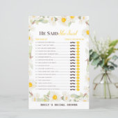 Papier Jeu de Fête des mariées Fleur Faisy Spring IMPRIMÉ (Debout devant)