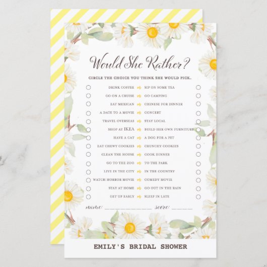 Papier Jeu de Fête des mariées Fleur Faisy Spring IMPRIMÉ (Devant / Derrière)