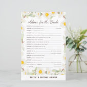 Papier Jeu de Fête des mariées Fleur Faisy Spring IMPRIMÉ (Debout devant)
